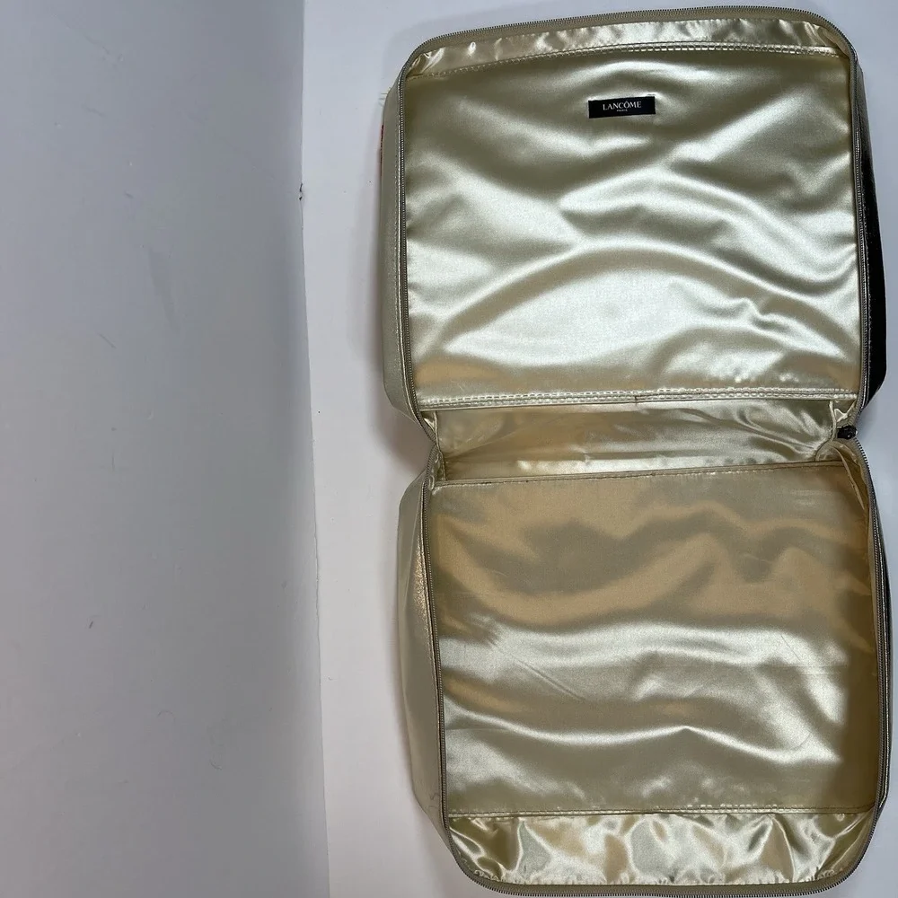 Lancome‎ Metallic Gold Cosmetic Makeup Bag Case